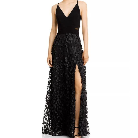 Aqua Dresses & Skirts - Aqua Floral Appliqué Gown